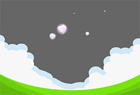 绿色草地爱心浮起flash动画